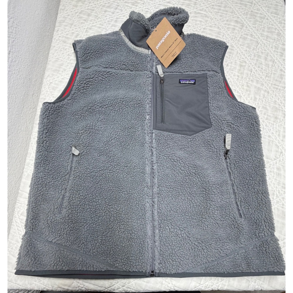 Patagonia Classic Retro-X Vest Mens XL Grey Fleece Windproof Sleeveless Jacket